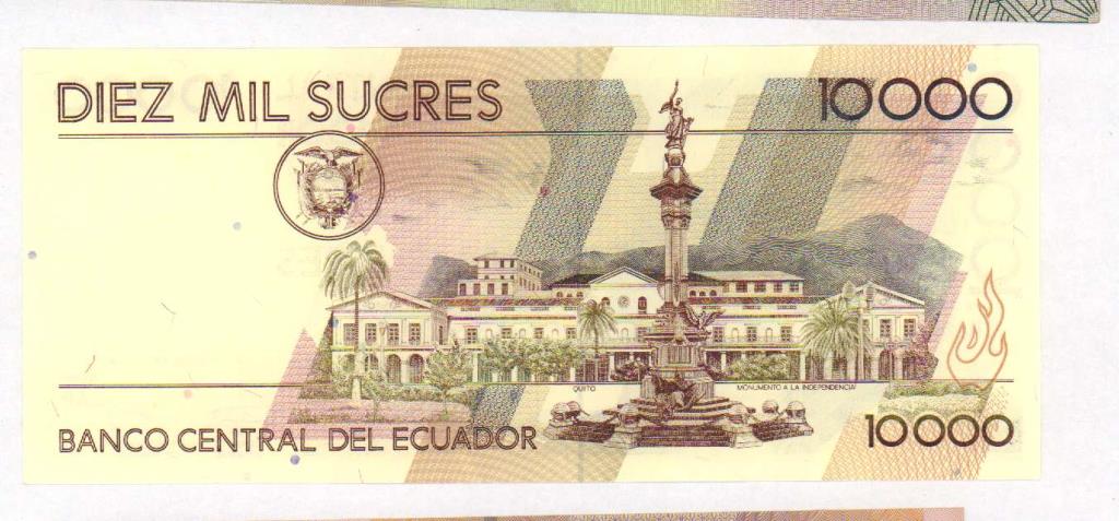 10000 сукре. Эквадор 1999 - аверс